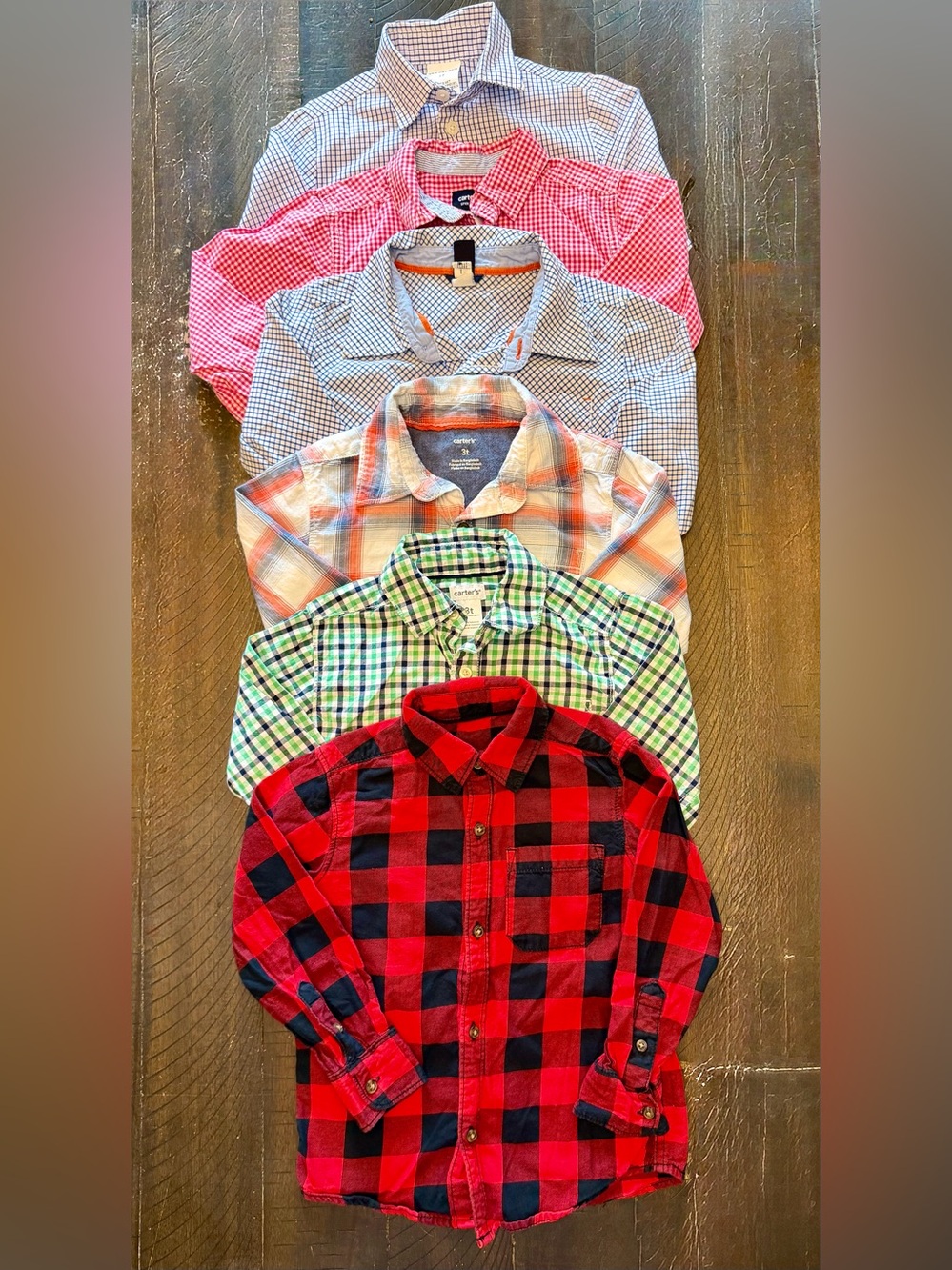 Lot of 6 Boys 3T Button Up Flannels